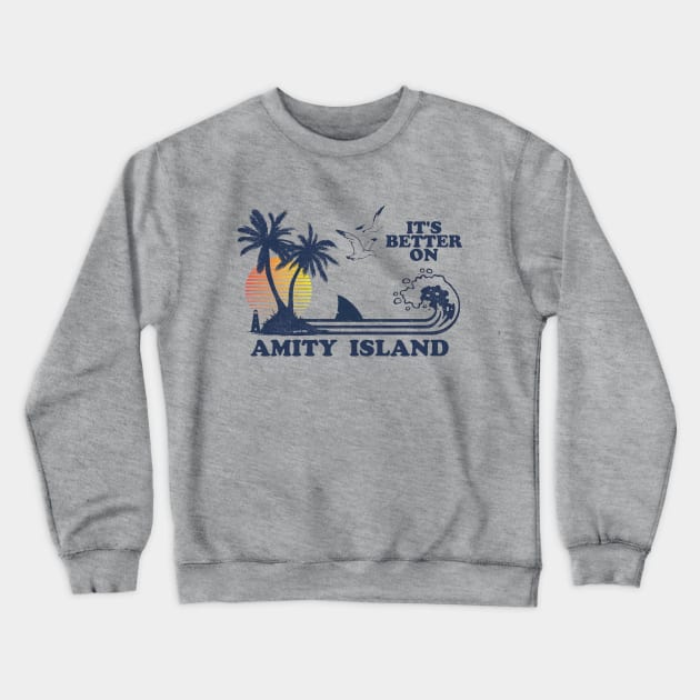 It's Better On Amity Island Crewneck Sweatshirt by genX life